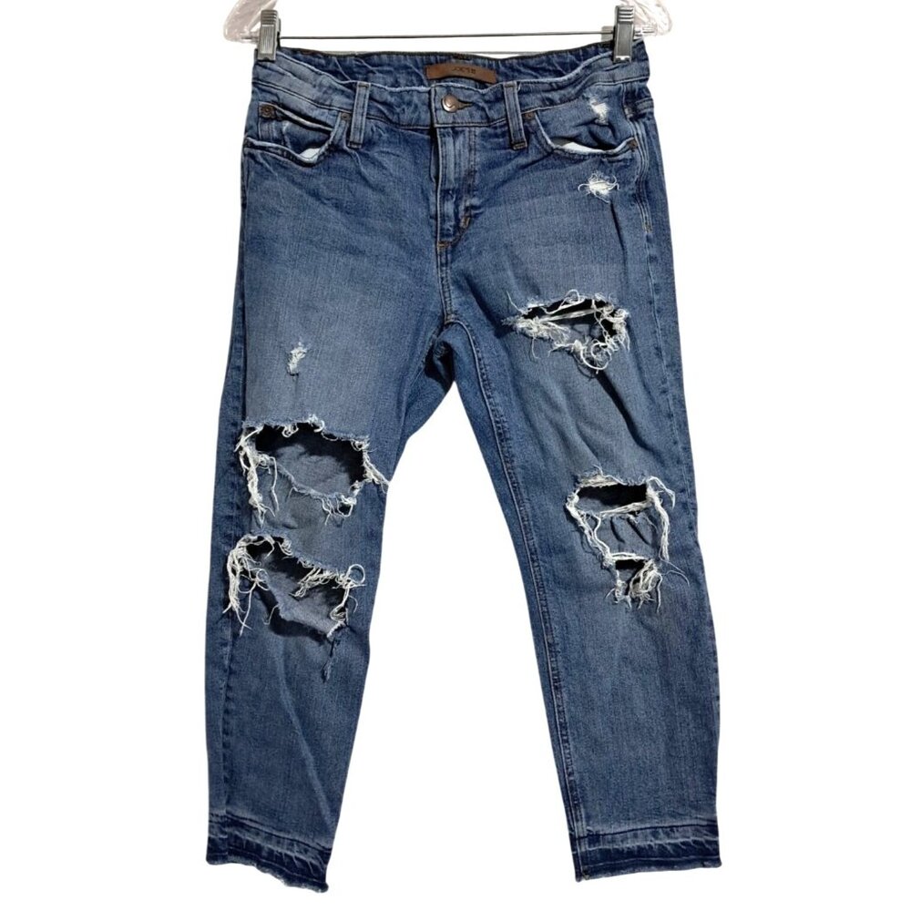 Joes Jeans Billie Crop Boyfriend Slim Fit W27 Distressed Destroyed Denim Jeans‎
